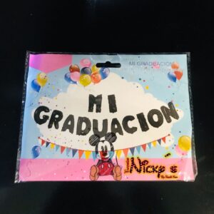 Letrero negro «Mi graduación» 40 cm